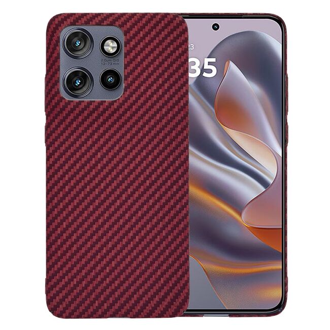 Husa pentru  Motorola Edge 50 Neo CarbonFiber UltraSlim, Lightweight, Rosu
