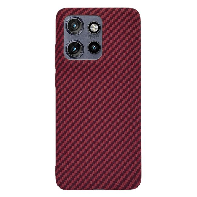 Husa pentru  Motorola Edge 50 Neo CarbonFiber UltraSlim, Lightweight, Rosu