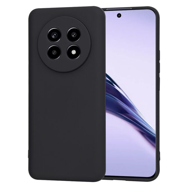 Husa pentru  Realme 13 Pro / 13 Pro+ Liquid Silicone, subțire, captusita cu microfibra, anti amprentă, protectie cameră foto, Negru mat