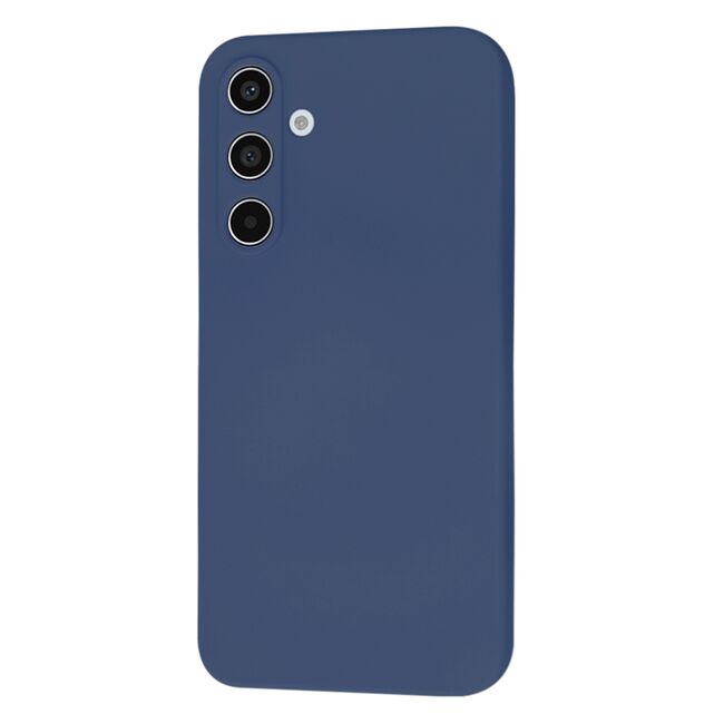 Husa pentru  Samsung Galaxy A55 Liquid Silicone cu MagSafe, subțire, captusita cu microfibra, anti amprentă, protectie cameră foto, Albastru