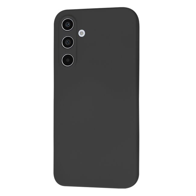 Husa pentru  Samsung Galaxy A55 Liquid Silicone cu MagSafe, subțire, captusita cu microfibra, anti amprentă, protectie cameră foto, Negru