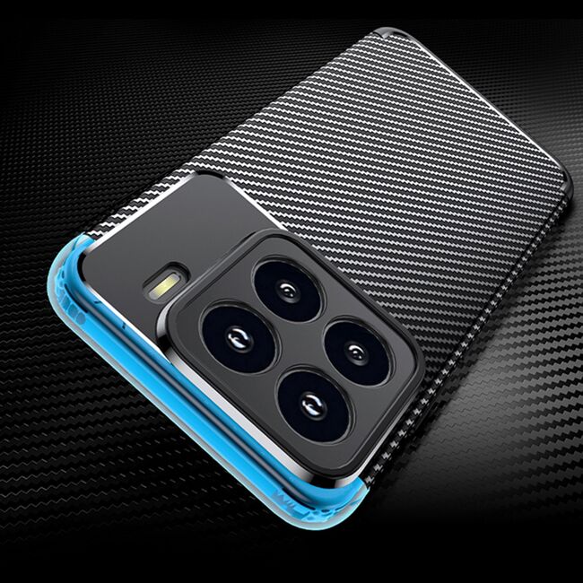Husa de protectie pentru  Xiaomi 15 Auto Focus Slim, Anti-Scratch, cu fibra de carbon si protectie lentile - Negru