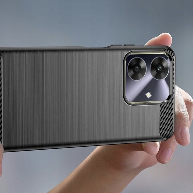 Husa pentru Realme Note 60 Carbon Liquid Silicone, Negru