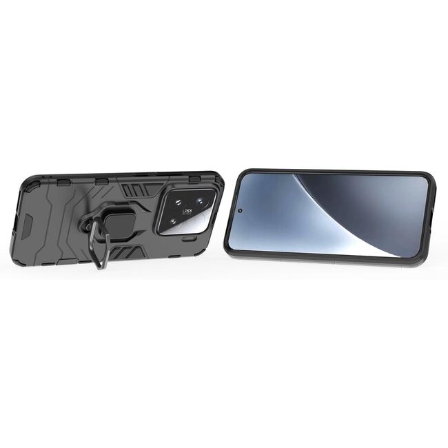 Husa pentru  Xiaomi 15 cu inel Ring Armor Kickstand Tough, Negru