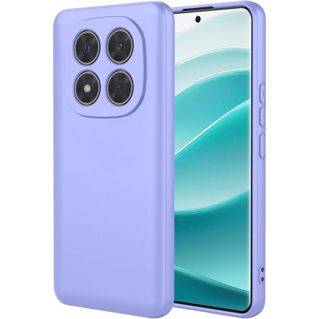 Husa pentru Xiaomi Redmi Note 14 Pro 5G Liquid Silicone, subțire, captusita cu microfibra, anti amprentă, protectie cameră foto, Lavanda