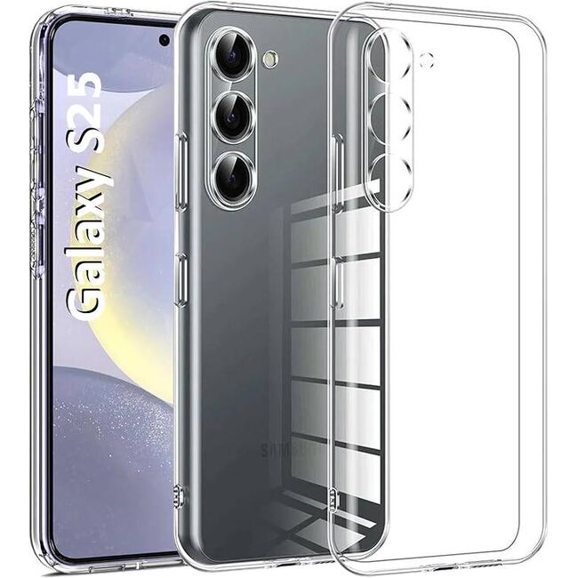 Husa pentru  Samsung Galaxy S25, Anti-Shock 1.5mm, cu protectie lentile, Clear