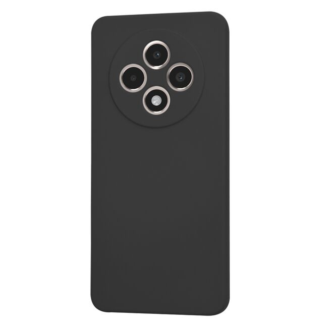 Husa pentru  Oppo Reno 12F, 12FS Liquid Silicone cu MagSafe, subțire, captusita cu microfibra, anti amprentă, protectie cameră foto, Negru