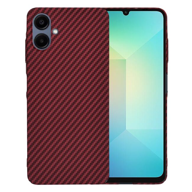Husa pentru  Samsung Galaxy A06 CarbonFiber UltraSlim, Lightweight, Rosu