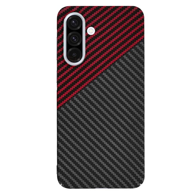 Husa pentru  Samsung Galaxy A36 CarbonFiber UltraSlim, Lightweight, Rosu inchis