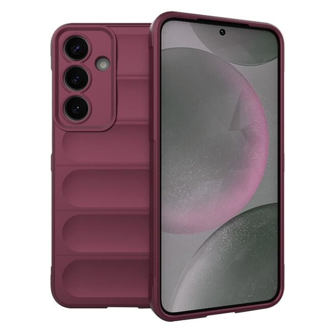 Husa pentru  Samsung Galaxy S25 Liquid Silicone, Microfibre Lining, Non-Slip Airbag Design, Bordeaux