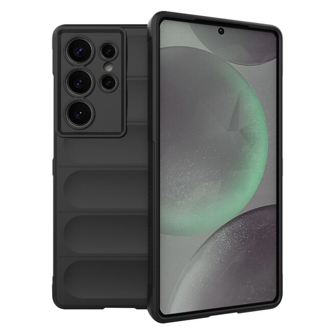 Husa pentru  Samsung Galaxy S25 Ultra Liquid Silicone, Microfibre Lining, Non-Slip Airbag Design, Negru