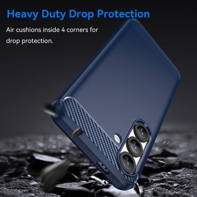 Husa pentru Samsung Galaxy S25+ Carbon Liquid Silicone, Albastru