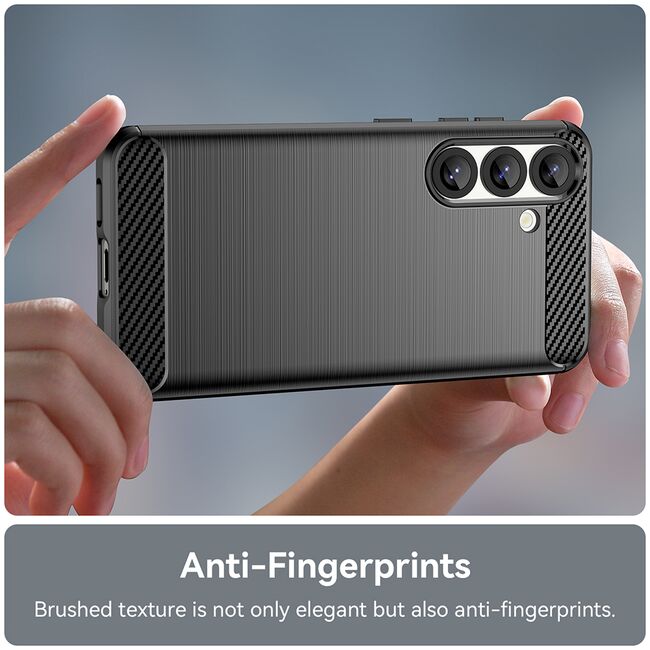 Husa pentru Samsung Galaxy S25 Carbon Liquid Silicone, Negru
