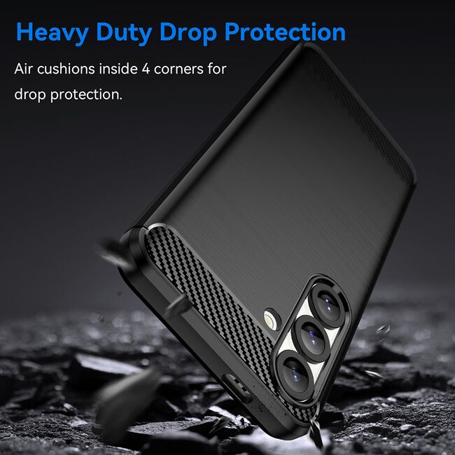 Husa pentru Samsung Galaxy S25 Carbon Liquid Silicone, Negru