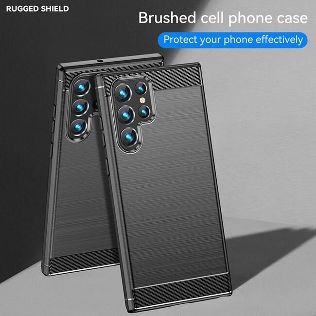 Husa pentru Samsung Galaxy S25 Ultra Carbon Liquid Silicone, Albastru