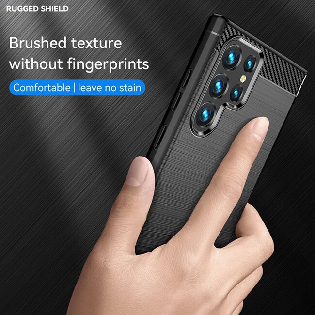 Husa pentru Samsung Galaxy S25 Ultra Carbon Liquid Silicone, Negru