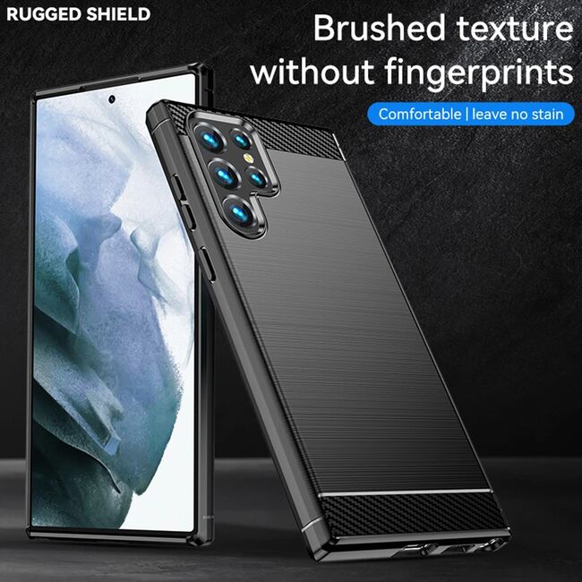 Husa pentru Samsung Galaxy S25 Ultra Carbon Liquid Silicone, Negru