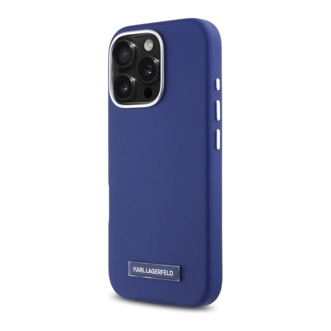 Husa premium pentru  iPhone 16 Pro Max Karl Lagerfeld compatibila Magsafe - Albastru