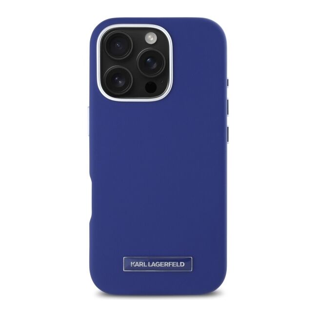 Husa premium pentru  iPhone 16 Pro Max Karl Lagerfeld compatibila Magsafe - Albastru