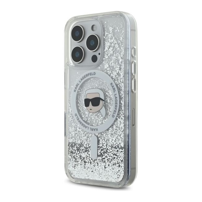 Husa premium pentru  iPhone 16 Pro Max Karl Lagerfeld compatibila Magsafe - Sclipici