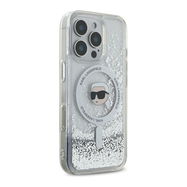 Husa premium pentru  iPhone 16 Pro Max Karl Lagerfeld compatibila Magsafe - Sclipici
