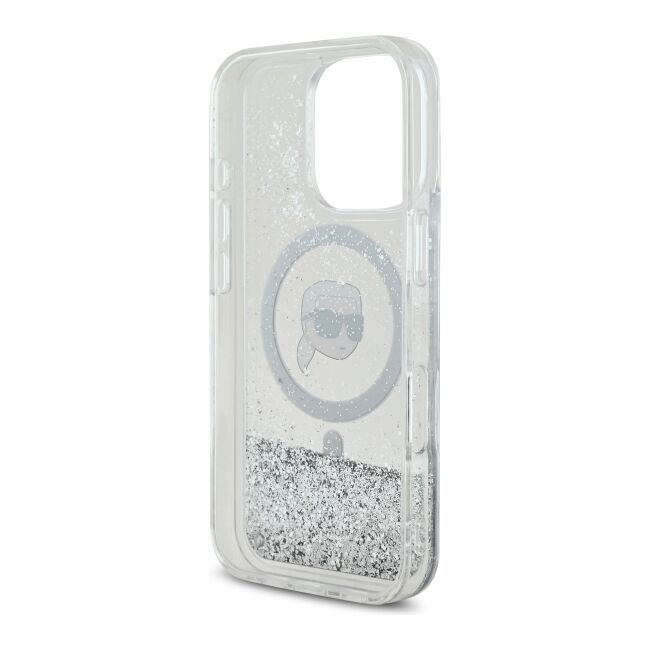Husa premium pentru  iPhone 16 Pro Max Karl Lagerfeld compatibila Magsafe - Sclipici