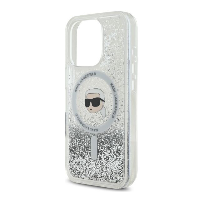 Husa premium pentru  iPhone 16 Pro Max Karl Lagerfeld compatibila Magsafe - Sclipici