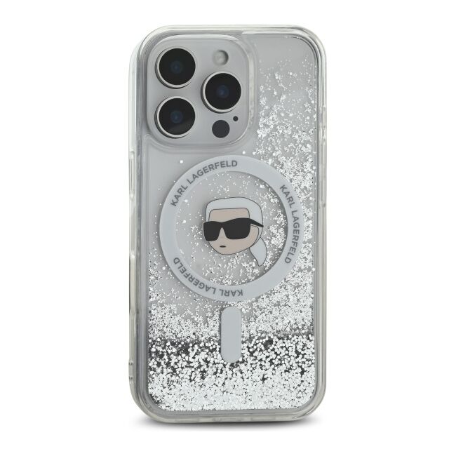 Husa premium pentru  iPhone 16 Pro Max Karl Lagerfeld compatibila Magsafe - Sclipici