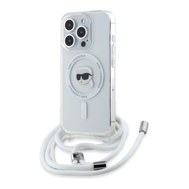 Husa premium pentru  iPhone 16 Pro Max Karl Lagerfeld compatibila Magsafe - Transparent
