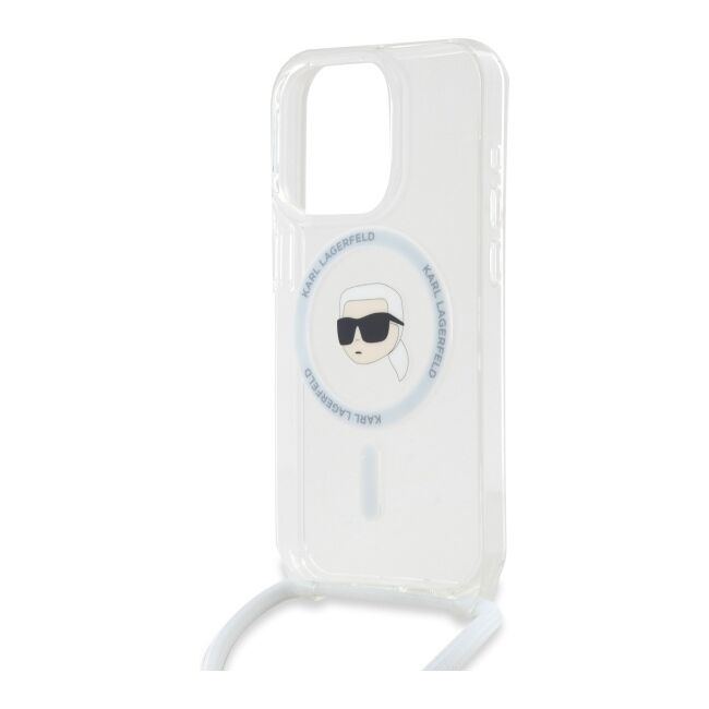 Husa premium pentru  iPhone 16 Pro Max Karl Lagerfeld compatibila Magsafe - Transparent