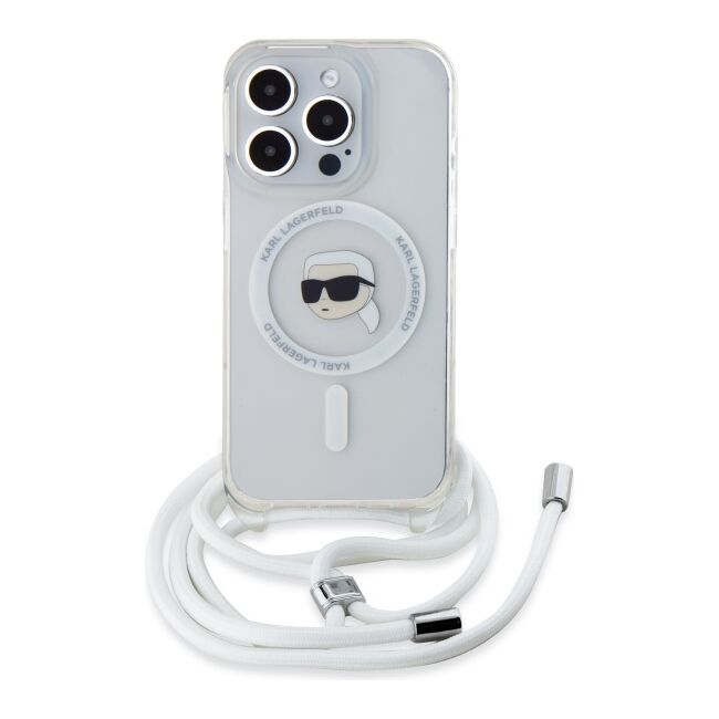 Husa premium pentru  iPhone 16 Pro Max Karl Lagerfeld compatibila Magsafe - Transparent