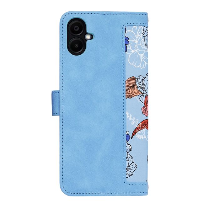 Husa tip carte pentru  Samsung Galaxy A06, functie stand si port carduri, Albastru