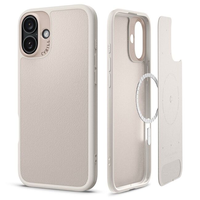 Husa iPhone 16 Spigen Cyrill Kajuk MagSafe, crem