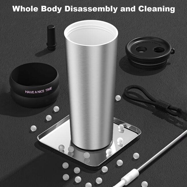Termos, cana termoizolantă, multifunctional, cu pai, din oțel inoxidabil 316, capacitate 710ml, negru