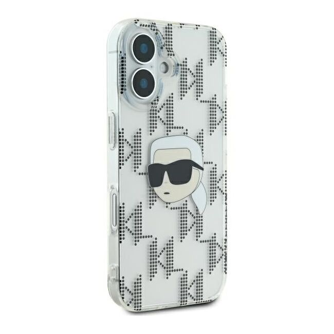 Husa premium pentru  iPhone 16 Karl Lagerfeld superior quality - Gri deschis