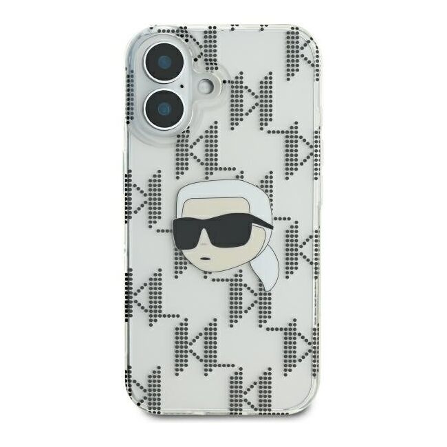 Husa premium pentru  iPhone 16 Karl Lagerfeld superior quality - Gri deschis