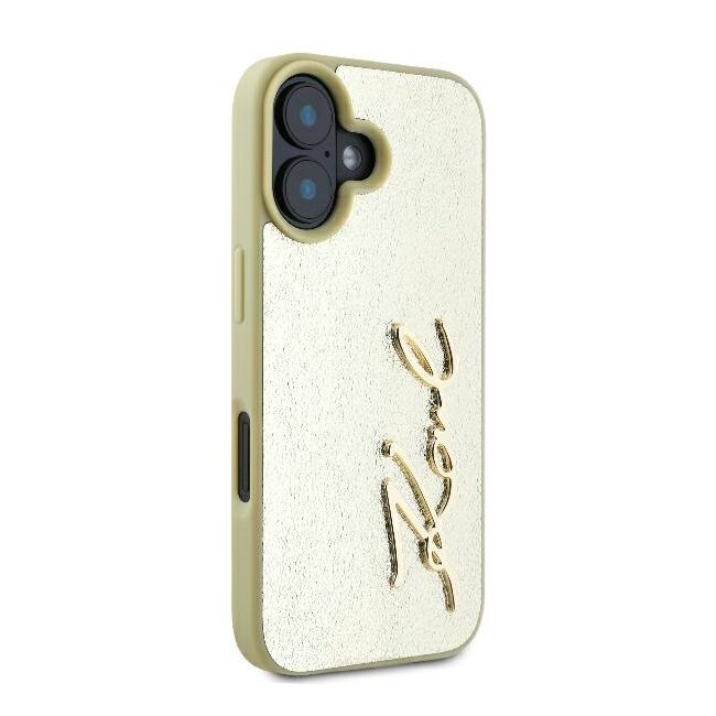 Husa premium pentru  iPhone 16 Karl Lagerfeld superior quality - Auriu