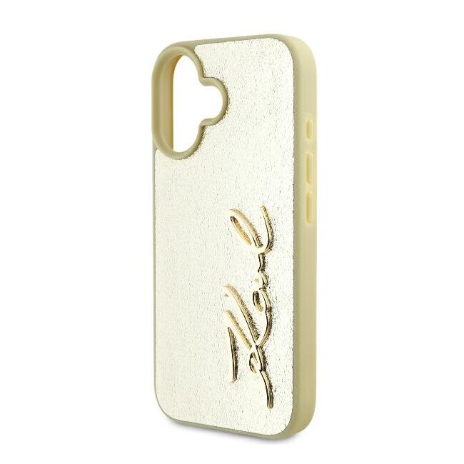 Husa premium pentru  iPhone 16 Karl Lagerfeld superior quality - Auriu