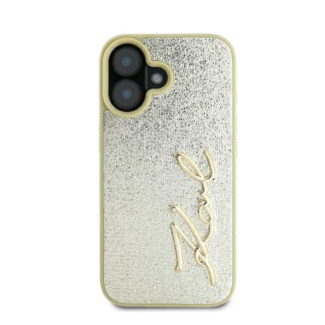 Husa premium pentru  iPhone 16 Karl Lagerfeld superior quality - Auriu
