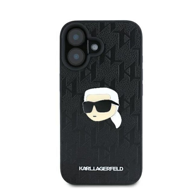Husa premium pentru  iPhone 16 Karl Lagerfeld superior quality - Negru print
