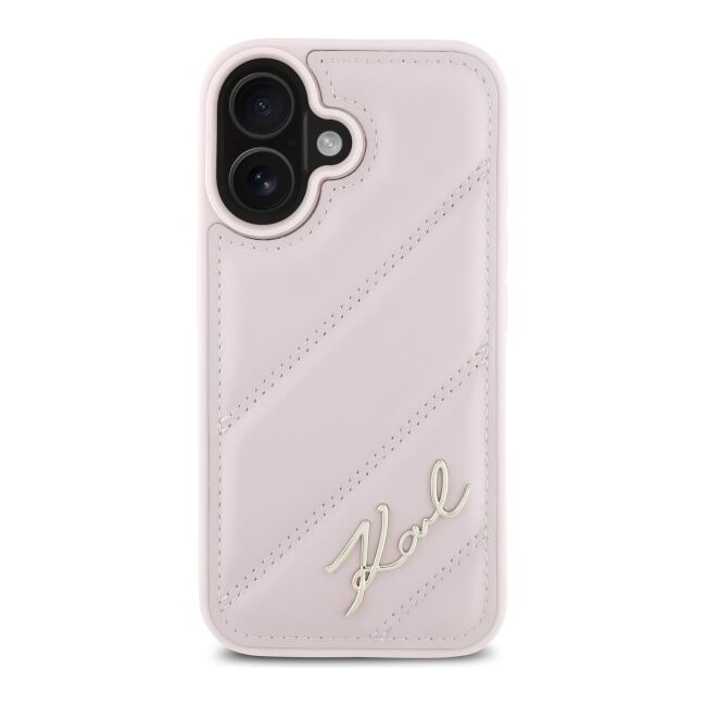 Husa premium pentru  iPhone 16 Karl Lagerfeld superior quality - Roz