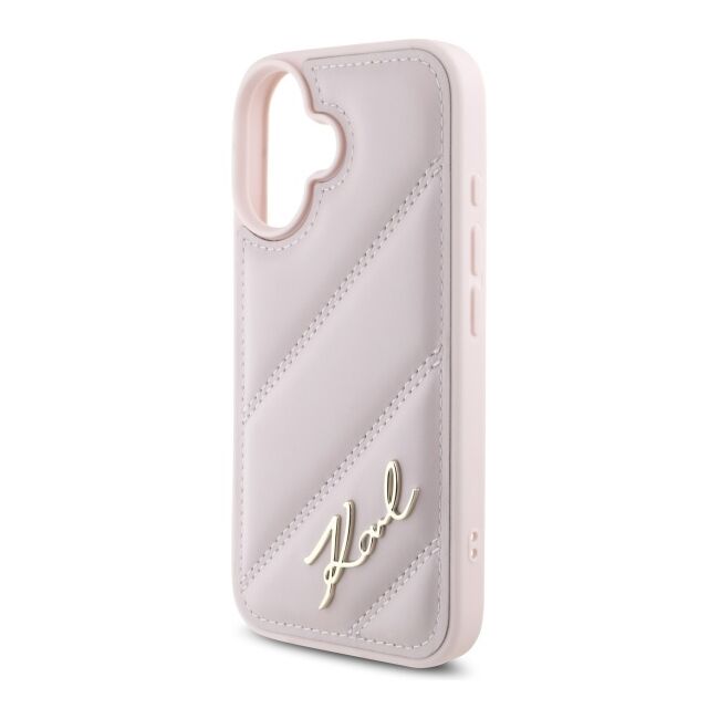 Husa premium pentru  iPhone 16 Karl Lagerfeld superior quality - Roz