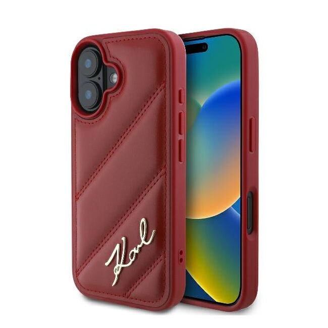 Husa premium pentru  iPhone 16 Karl Lagerfeld superior quality - Rosu