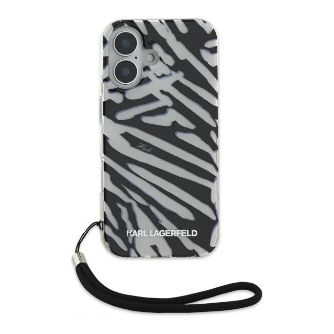 Husa premium pentru  iPhone 16 Karl Lagerfeld superior quality - Gri inchis