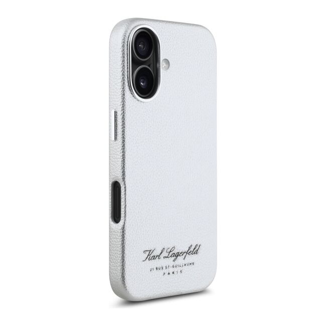 Husa premium pentru  iPhone 16 Karl Lagerfeld superior quality - Alb