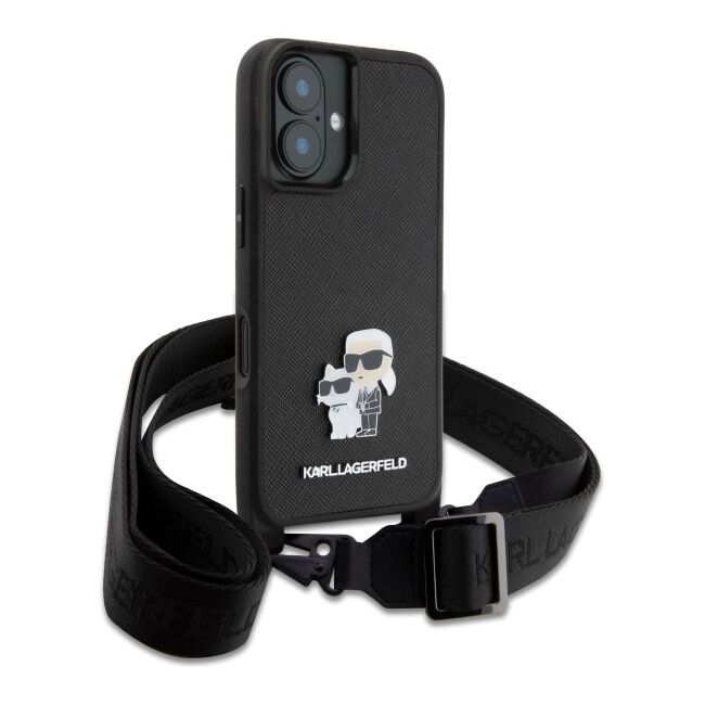 Husa premium pentru  iPhone 16 Karl Lagerfeld superior quality - Negru denim