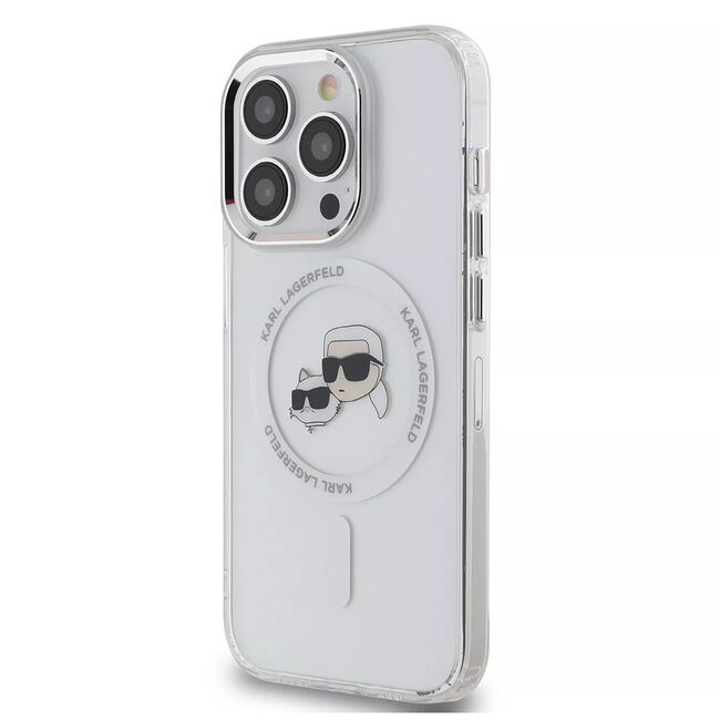 Husa premium pentru  iPhone 15 Pro Karl Lagerfeld compatibila Magsafe - Alb