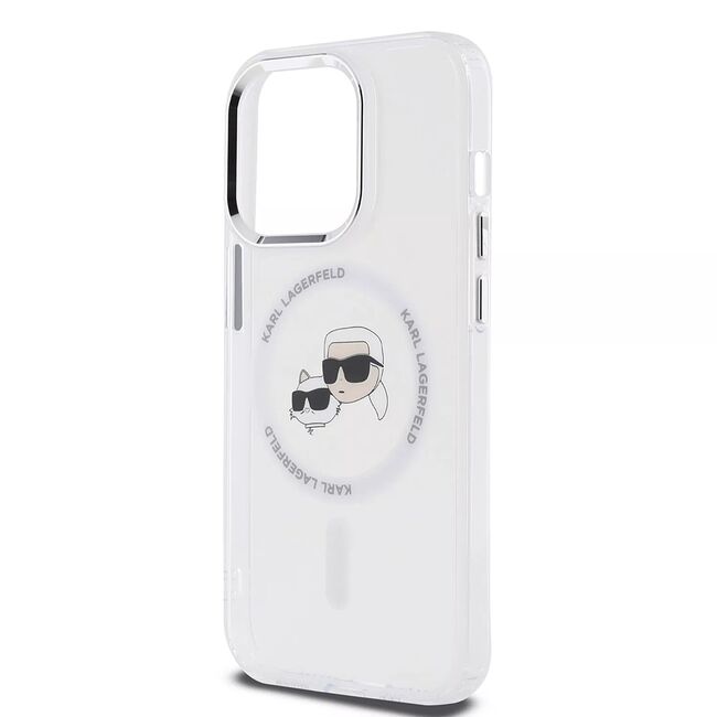 Husa premium pentru  iPhone 15 Pro Karl Lagerfeld compatibila Magsafe - Alb