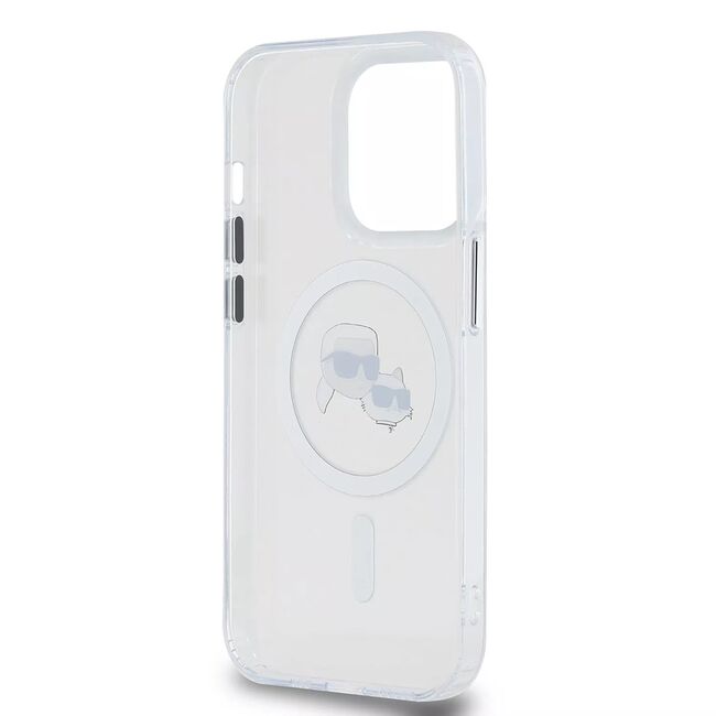Husa premium pentru  iPhone 15 Pro Karl Lagerfeld compatibila Magsafe - Alb