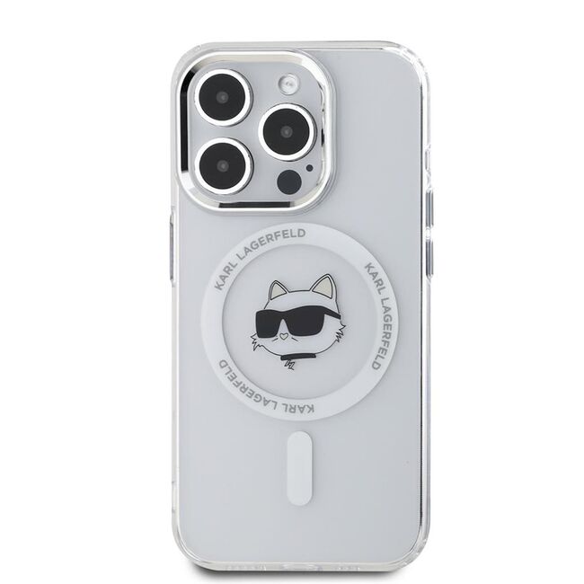 Husa premium pentru  iPhone 15 Pro Karl Lagerfeld compatibila Magsafe - Argintiu